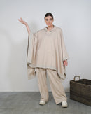 Oversized W/Hoodie Style and Front Pocket, Elastic Wasited Wide Leg Pants Activewear 3368 - ملابس رياضية