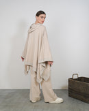 Oversized W/Hoodie Style and Front Pocket, Elastic Wasited Wide Leg Pants Activewear 3368 - ملابس رياضية