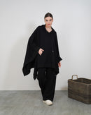 Oversized W/Hoodie Style and Front Pocket, Elastic Wasited Wide Leg Pants Activewear 3370 - ملابس رياضية