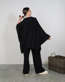 Oversized W/Hoodie Style and Front Pocket, Elastic Wasited Wide Leg Pants Activewear 3370 - ملابس رياضية