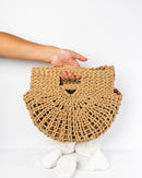 Hollow Out Design Straw Bag Vacation 3328 - حقيبة