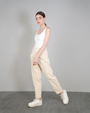 High Waist Plicated detail Buckled Belted Pants 2825 - بنطلون
