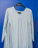 V-neck with classic design and Both arms gathered style with long sleeves cotton kaftan 3690 - قفطان