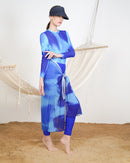 Dye Long Sleeve Burkini One Piece Swimsuit and Beach Skirt and Leggings 3144 - ملابس سباحة