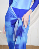 Dye Long Sleeve Burkini One Piece Swimsuit and Beach Skirt and Leggings 3144 - ملابس سباحة