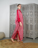 Oversized Collar design with front full stylish buttons, Embroidered shoulder and wide cuff cotton kaftan 3084 - قفطان