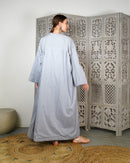 Top Oversized Back embroidered design with front gathered style, Round neck inner with sleeveless cotton kaftan 3103 - قفطان