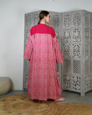Top Oversized Back embroidered design with front gathered style, Round neck inner with sleeveless cotton kaftan 3094 - قفطان