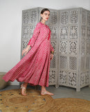 Klosh design with front stylish buttons and embroidered, long sleeves with buttons cotton kaftan 3074 - قفطان