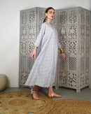 Klosh Design with front embroidered and style buttons, half quarter sleeves cotton kaftan 3016 - قفطان