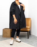 Oversized Hoodie with polyester Cotton Jacket 3576 - جاكيت