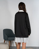 Contrast Collar with full sleeves Blouse 3201 -  بلوزه