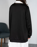 Contrast Collar with full sleeves Blouse 3201 -  بلوزه