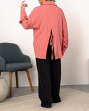 Frenchy Split Tie Back Drop Shoulder Shirt 3251 - قميص