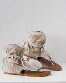 Tassel Decor Lace up, faux Suede Fashion Sandals 2808 - حذاء