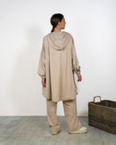 Oversized Front Zip W/Hoodie and Pockets, Elastic Cuff with Gathered Sleeves, Wide Leg Pants Activewear 3371 - ملابس رياضية