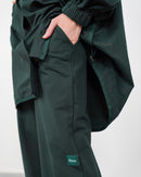 Oversized Front Zip W/Hoodie and Pockets, Elastic Cuff with Gathered Sleeves, Wide Leg Pants Activewear 3373 - ملابس رياضية