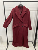 Notched Collar with Midi Length Belted and side pockets Overcoat 4354 - كوت