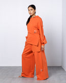 ELASTIC WAISTED HOODIE TOP W/WIDE LEG PANT ACTIVEWEAR 2265 - ملابس رياضية