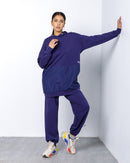 CROPPED TOP W/HOODIE GATHERED BOTTOM PANT ACTIVEWEAR 2258 - ملابس رياضية