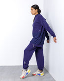 CROPPED TOP W/HOODIE GATHERED BOTTOM PANT ACTIVEWEAR 2258 - ملابس رياضية