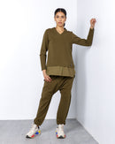 V-NECK W/SHERWAL GATHERED BOTTOM PANT ACTIVEWEAR 2263 - ملابس رياضية