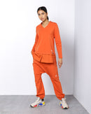 V-NECK W/SHERWAL GATHERED BOTTOM PANT ACTIVEWEAR 2263 - ملابس رياضية