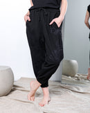 Elastic Wasit with tie and Satin Faille Design Pants 3362 -  بنطلون