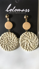 RATTAN HANDMADE WOODEN EARRINGS 2078 - حلق