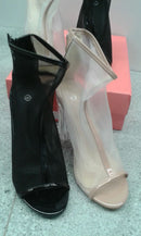 TRANSPARENT BLACK LINE DESIGN SHOES 1499 - حذاء