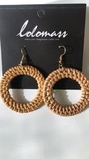 RATTAN HANDMADE HOOP EARRINGS 2083 - حلق