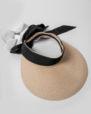 STRAW VISOR WITH RIBBON HAT 1936 - قبعة