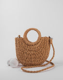 RATTAN WOVEN TOP HANDLE HANDBAG 1972 - حقيبة