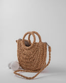 RATTAN WOVEN TOP HANDLE HANDBAG 1972 - حقيبة