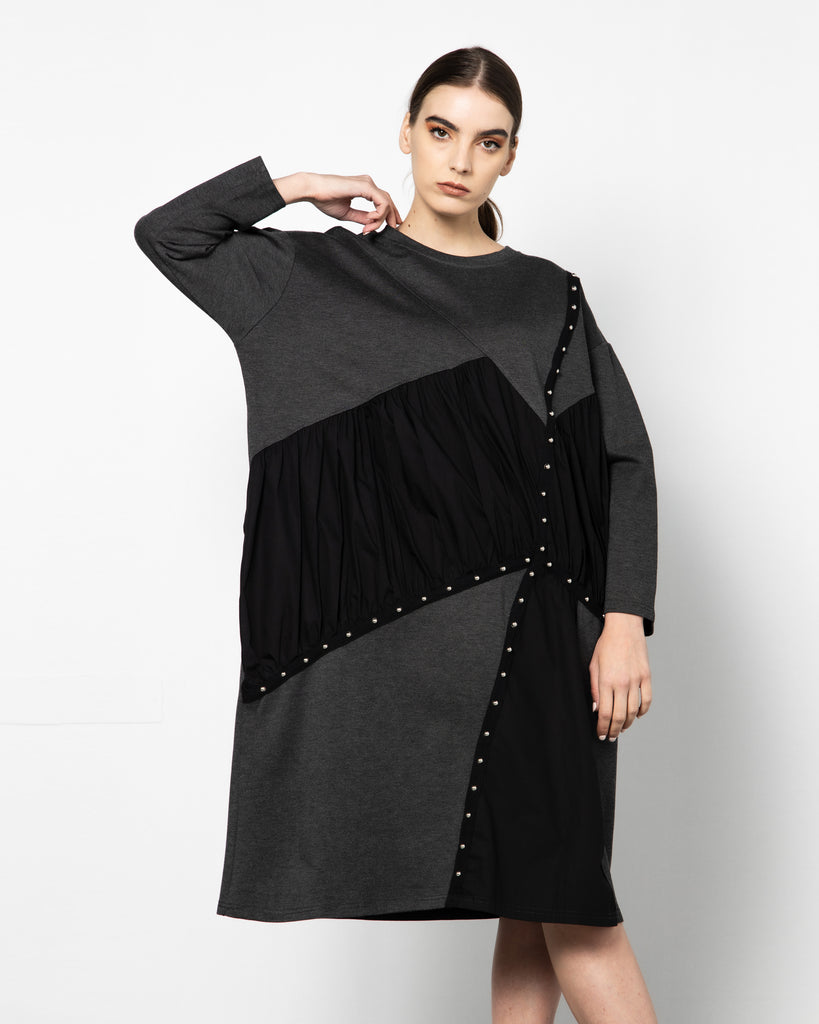 OVERSIZED STUDDED DRESS 1554 - فستان