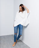 OVERSIZED WRAPPED BLOUSE 1621 - بلوزة