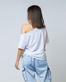 FLANNEL RIPPED NECK T-SHIRT 1712 - تي شيرت