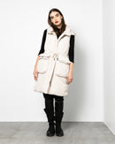 LONG QUILTED PUFFER HOODIE VEST 1786 - فست