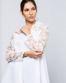 CHIC BLOUSE WITH FLORAL LACE 1867 - بلوزه