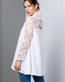 CHIC BLOUSE WITH FLORAL LACE 1867 - بلوزه
