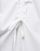 V-NECK GATHERED COTTON DRESS 1874 - فستان