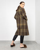 CHECKED FRONT POCKET CASHMERE WOOL COAT 1990 - كوت