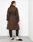 BELTED WAIST BUTTONED BELTED SLEEVES COAT 2008 - كوت