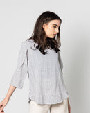 DOTTED ROUND NECK BLOUSE 1075 - بلوزه