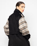 CHECKED SHOULDER BUTTONED WOOL COAT 2001 - كوت