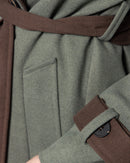 BELTED WAIST CUFF BELTED SLEEVES WOOL COAT 1992 - كوت