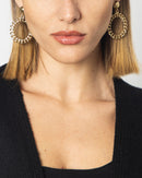 ROUND CHAIN GOLD EARRINGS 2035 - حلق