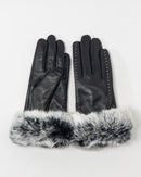 LEATHER FAUX FUR GLOVE 2053 - قفاز