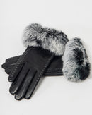 LEATHER FAUX FUR GLOVE 2053 - قفاز