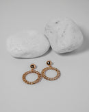 ROUND CHAIN GOLD EARRINGS 2035 - حلق